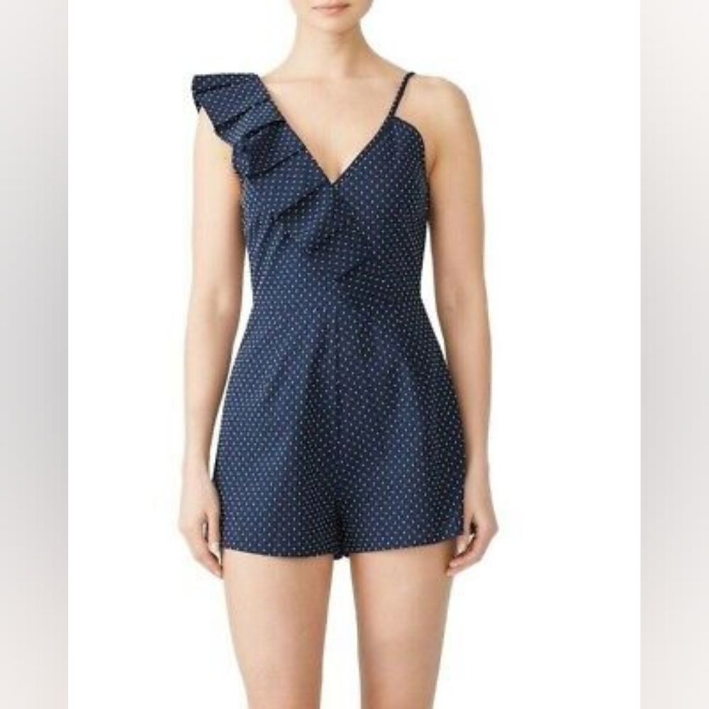 The Fifth Label Navy Dot Stitch Village Romper Ruffle Tank XL